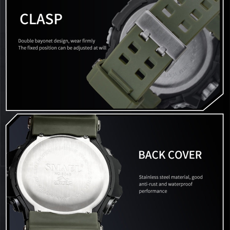 SMAEL 8082 Outdoor Waterproof Sports Multifunctional Luminous Timing Electronic Watch(Army Green) - Sport Watches by SMAEL | Online Shopping UK | buy2fix