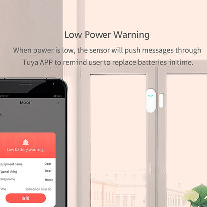 Tuya WiFi Door Magnetic Sensor Remote Intelligent Linkage Doors Windows Switch Anti-alarm APP Reminder Alarm - Security by buy2fix | Online Shopping UK | buy2fix
