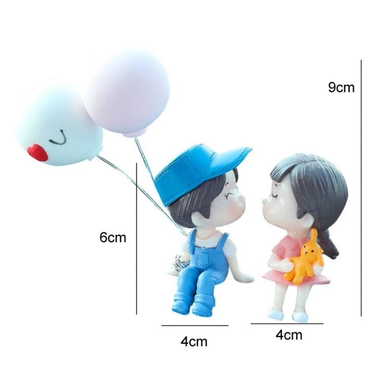 2pcs Car Ornament Ornament Lovely Kissing Couple Doll, Color: Gray - In Car by buy2fix | Online Shopping UK | buy2fix