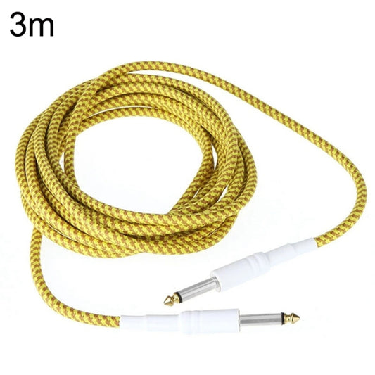 JT001 Male To Male 6.35mm Audio Cable Noise Reduction Folk Bass Instrument Cable, Length: 3m(Yellow) - Other Accessories by buy2fix | Online Shopping UK | buy2fix