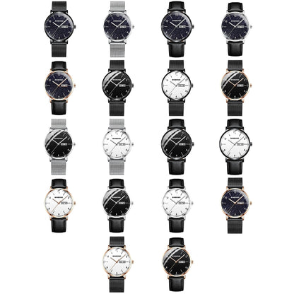 BINBOND B3820 30M Waterproof Ultra-thin Quartz Luminous Starry Watch, Color: Black Net-Rose Gold-White - Metal Strap Watches by BINBOND | Online Shopping UK | buy2fix