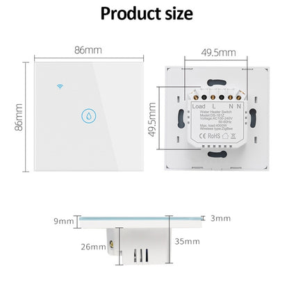 ZigBee 20A Water Heater Switch Black High Power Time Voice Control EU Plug - Consumer Electronics by buy2fix | Online Shopping UK | buy2fix