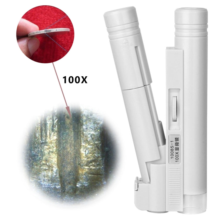 10085-1 100X Double Tube Microscope With LED Light Identification Magnifier - Consumer Electronics by buy2fix | Online Shopping UK | buy2fix