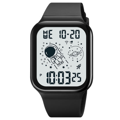 SKMEI 1863 Multifunctional Astronaut Student Digital Sports Square Watch(Black White Machine) - LED Digital Watches by SKMEI | Online Shopping UK | buy2fix