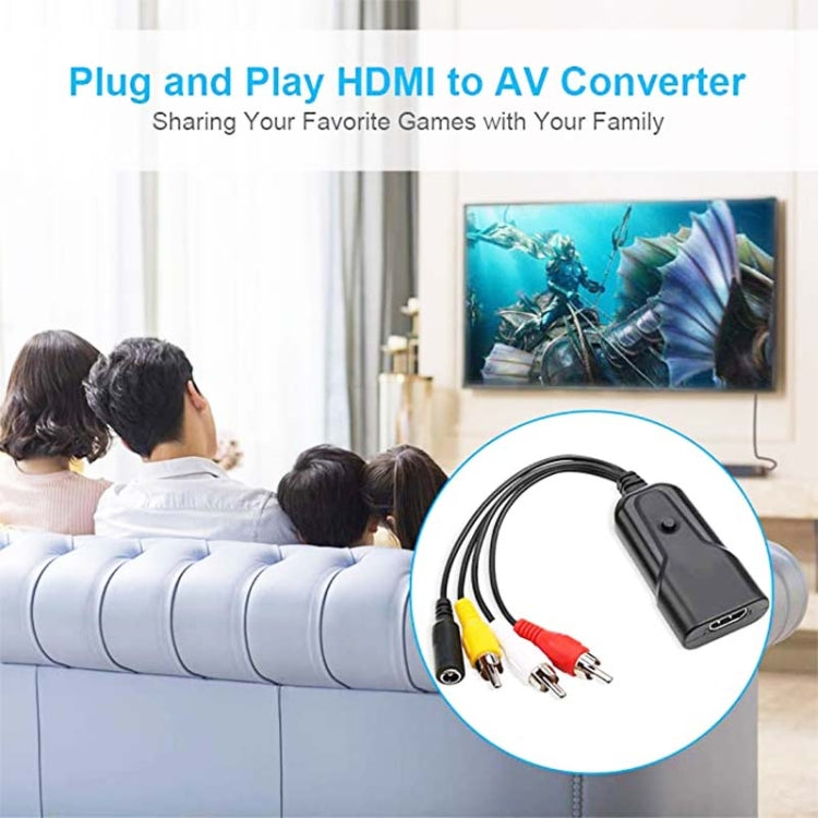 K13W HDMI To AV 1080P HD Converter, Cable Length: 0.5m(Black) -  by buy2fix | Online Shopping UK | buy2fix