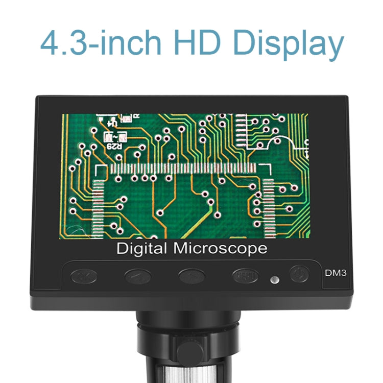 DM3 4.3-Inch Screen LED Light 1000X HD Portable Electronic Digital Microscope, Specification: Plastic - Digital Microscope by buy2fix | Online Shopping UK | buy2fix