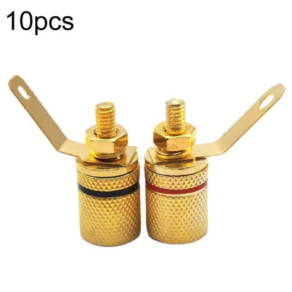 10pcs Speaker Gold-plated 4MM Banana Plug Terminal(306) - In Car by buy2fix | Online Shopping UK | buy2fix