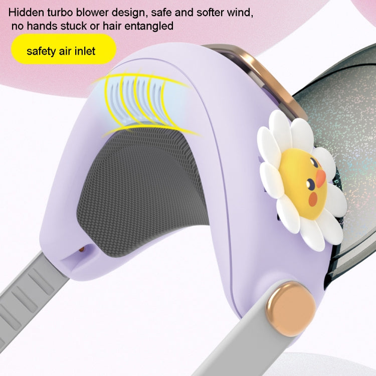 Cute Pet Bladeless Fan Hat USB Rechargeable Adjustable Speed Summer Sun Protection Sunshade Fan(Flower Duck) - Consumer Electronics by buy2fix | Online Shopping UK | buy2fix