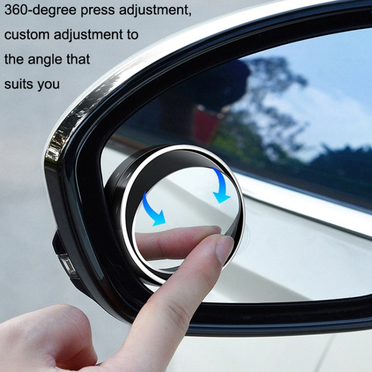 1pair Reversing Mirror Small Round Mirror HD Large View Suction Cup Blind Spot Mirror(Silver) - In Car by buy2fix | Online Shopping UK | buy2fix