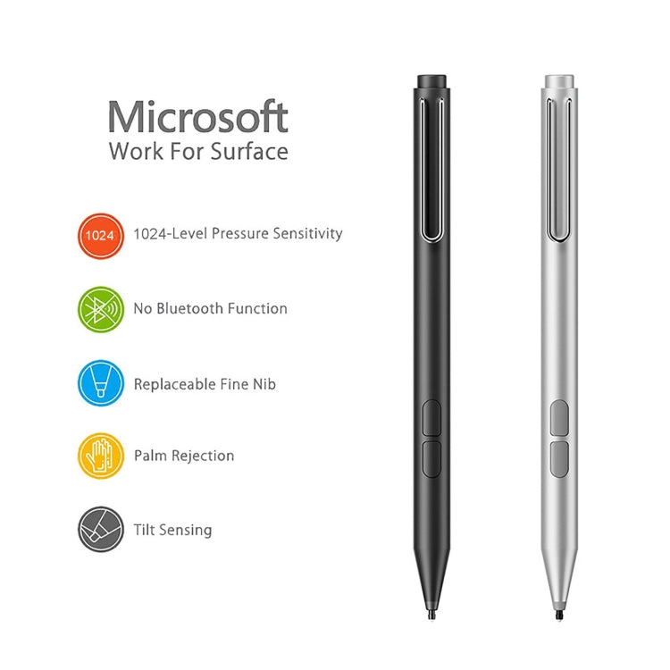 F94S For Microsoft Surface Series Stylus Pen 1024 Pressure Level Electronic Pen(Silver) - Pencil Accessories by buy2fix | Online Shopping UK | buy2fix