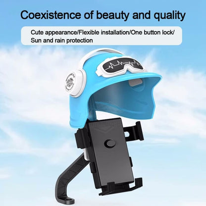 Small Helmet Sunscreen Phone Stand Bracket Motorcycle Mobile Phone Holder,Spec: Rearview Mirror Blue -  by buy2fix | Online Shopping UK | buy2fix