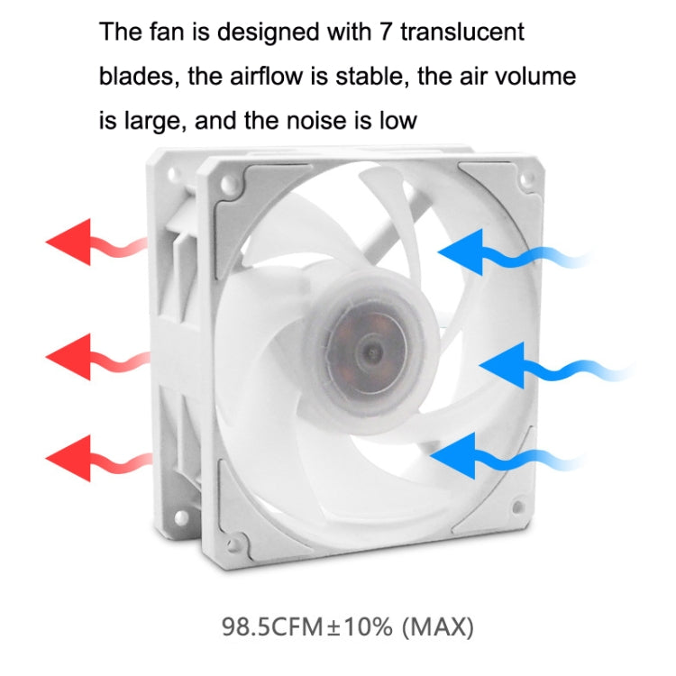 MF12025 5V ARGB 12cm Water Cold Radiator Large Air Volume Chassis Fan(Black) -  by buy2fix | Online Shopping UK | buy2fix