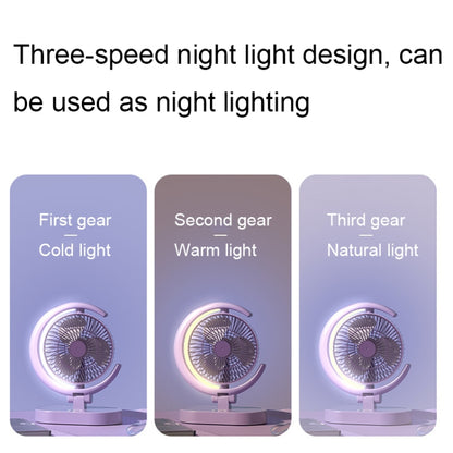 LF-002 Mini USB Rechargeable Light Desktop Fan Rotatable Night Light Silent Fan(Purple) -  by buy2fix | Online Shopping UK | buy2fix