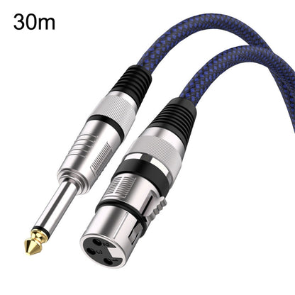 30m Blue and Black Net TRS 6.35mm Male To Caron Female Microphone XLR Balance Cable -  by buy2fix | Online Shopping UK | buy2fix