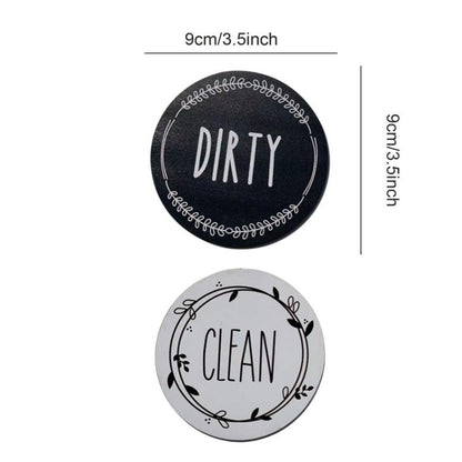 Dishwasher Round Magnet Clean Dirty Sign Double-Sided Dishwasher Magnet Cover(Black Pink) - Dish Washers & Accessories by buy2fix | Online Shopping UK | buy2fix