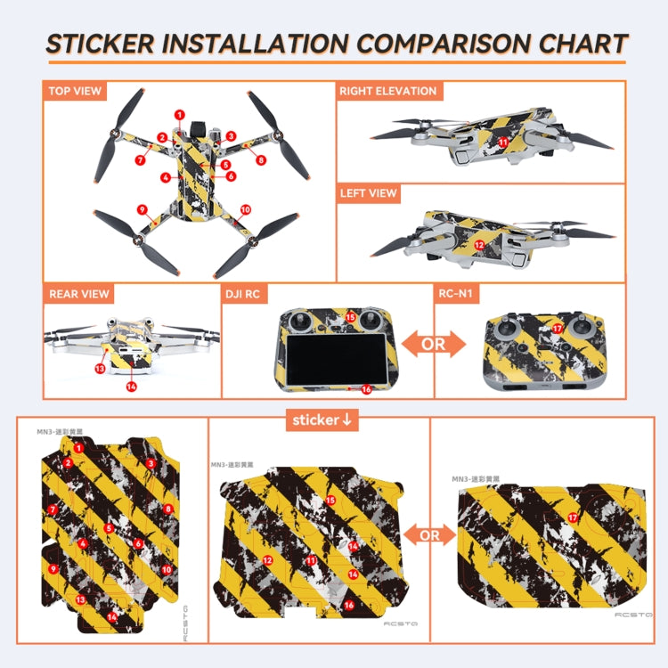 For DJI Mini 3 Pro Remote Control Body Sticker ,Spec: RC With Screen(Rocket Ship) - Stickers by RCSTQ | Online Shopping UK | buy2fix