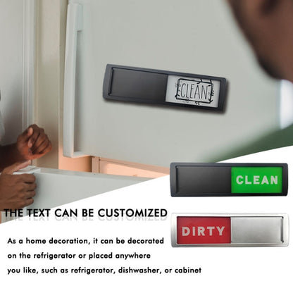 Dishwasher Magnet Clean Dirty Sign Double-Sided Refrigerator Magnet(Silver Black and White Rough Characters) - Dish Washers & Accessories by buy2fix | Online Shopping UK | buy2fix