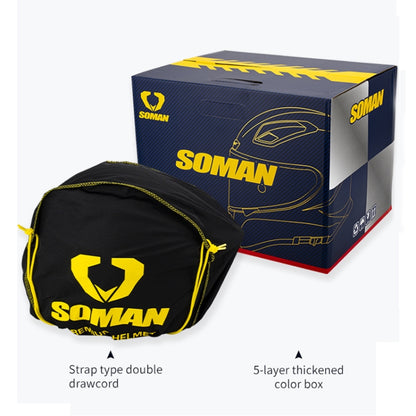 SOMAN Motorcycle Carbon Fiber Double Lens Thermal Safety Helmet, Size: XXL(Snake Carbon Fiber REVO) - Helmets by SOMAN | Online Shopping UK | buy2fix