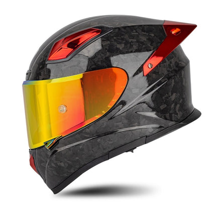 SOMAN Four Seasons Full Cover Motorcycle Helmet, Size: S(Cheetah Print Red) - Helmets by SOMAN | Online Shopping UK | buy2fix