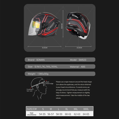 SOMAN Motorcycle Electric Bicycle Dual Lens Riding Helmet, Size: XXL(Cement Gray) - Helmets by SOMAN | Online Shopping UK | buy2fix