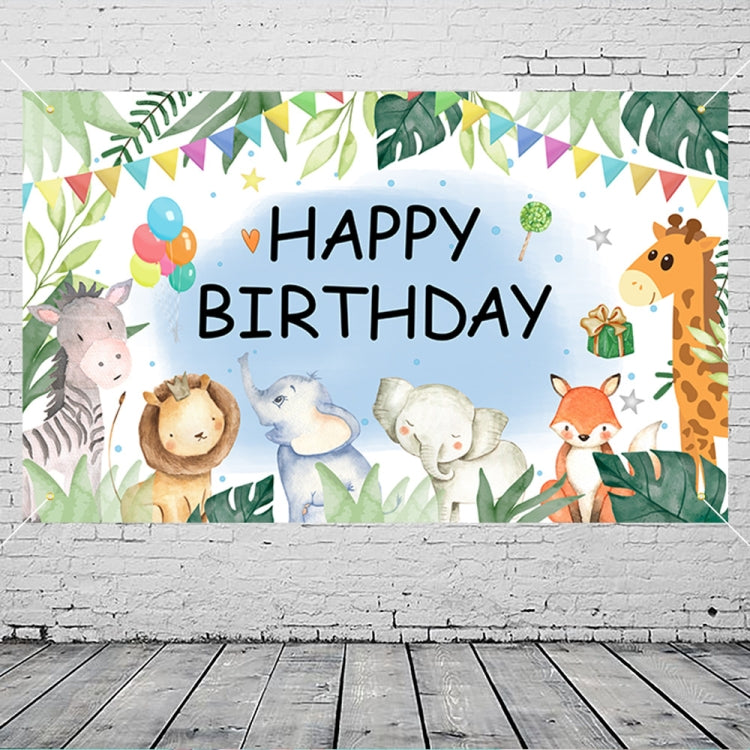 180x110cm 2pcs Animal Birthday Theme Backdrop Cloth Party Decoration(2023SRB94) -  by buy2fix | Online Shopping UK | buy2fix