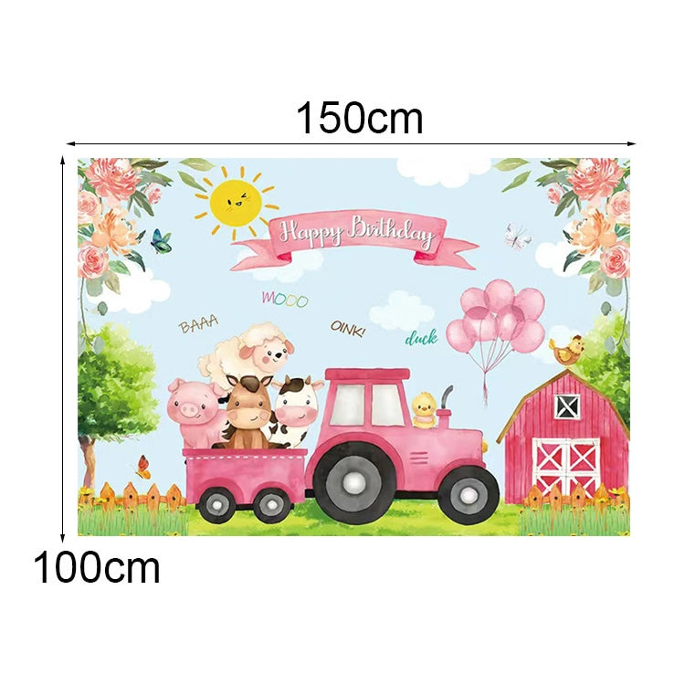 150 x 100cm Farm Animal Truck Backdrop Boy Happy Birthday Background Party Decorations -  by buy2fix | Online Shopping UK | buy2fix