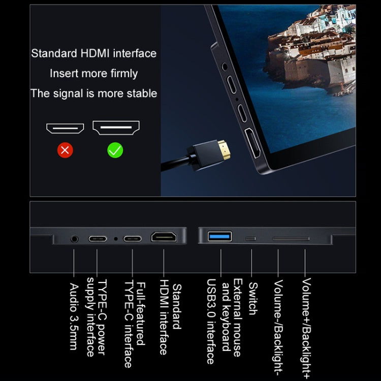 13.3 inch Ordinary Version 4K Portable External Extended Screen Display For Switch/PS5/Mobile Phone/Computer(UK Plug) - LCD Monitors by buy2fix | Online Shopping UK | buy2fix