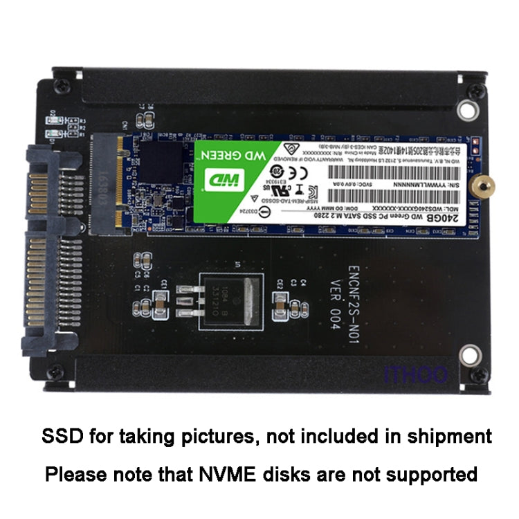 ENCNF2S-N01 NGFF To SATA3 Transfer Card M.2 KEY B-M SSD To 6Gbps Interface Conversion Adapter With Baffle - Add-on Cards by buy2fix | Online Shopping UK | buy2fix