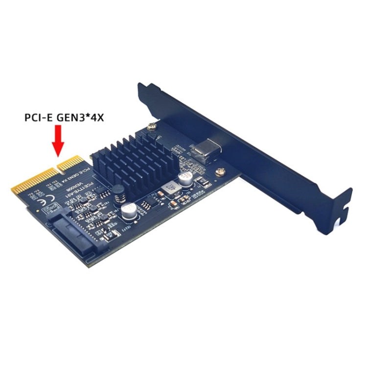 PCI-E 4X To  USB3.2 Gen2x2 Type-C 20Gbps SATA Expansion Card Asmedia ASM3242 Chip - Add-on Cards by buy2fix | Online Shopping UK | buy2fix