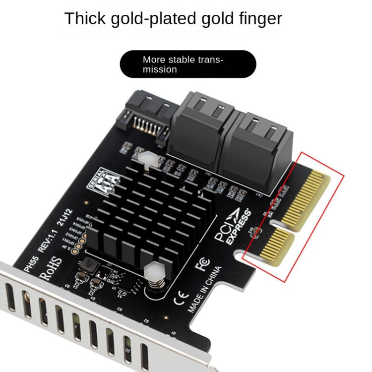 PCI-E To 5 SATA 3.0 Expansion Card(Semi High Baffle) - Add-on Cards by buy2fix | Online Shopping UK | buy2fix