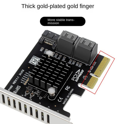 PCI-E To 5 SATA 3.0 Expansion Card(Full High Baffle) - Add-on Cards by buy2fix | Online Shopping UK | buy2fix