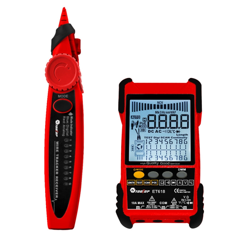 TOOLTOP 600m/1968ft Network Cable Length 2 in 1 Network Cable Finder Multimeter(7 pcs/set) - Digital Multimeter by TOOLTOP | Online Shopping UK | buy2fix