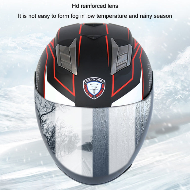 KUQIBAO Motorcycle Smart Bluetooth Sun Protection Double Lens Safety Helmet, Size: XXL(White Phantom Fiber) - Helmets by KUQIBAO | Online Shopping UK | buy2fix