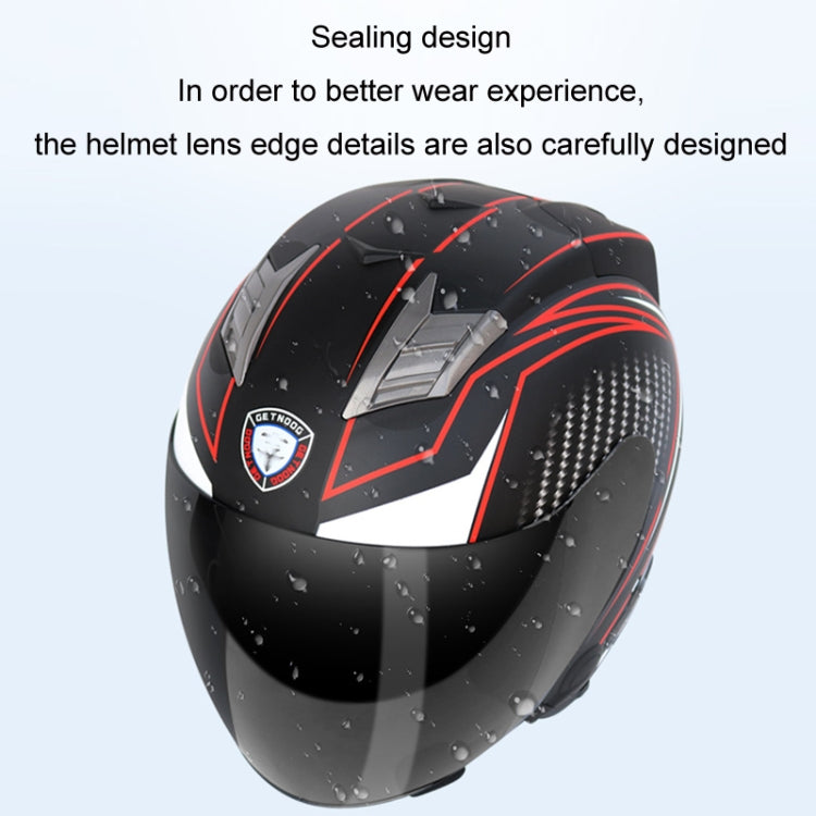 KUQIBAO Motorcycle Smart Bluetooth Sun Protection Double Lens Safety Helmet, Size: XL(White+Gray Tail) - Helmets by KUQIBAO | Online Shopping UK | buy2fix