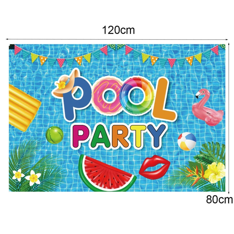 80x120cm Summer Pool Party Decoration Backdrop Swimming Ring Photography Background Cloth(11418491) -  by buy2fix | Online Shopping UK | buy2fix