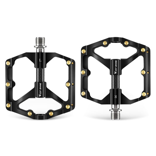 WEST BIKING 3 Bearings Ultralight Carbon Fiber Bushing Mountain Bike Pedal(Black) - Pedals by WEST BIKING | Online Shopping UK | buy2fix