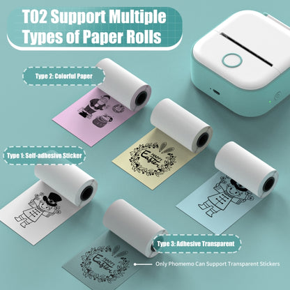 Phomemo T02 Standard Error Mini Pocket Small Portable Bluetooth Phone Photo Label Thermal Printer(Blue) - Printer by Phomemo | Online Shopping UK | buy2fix