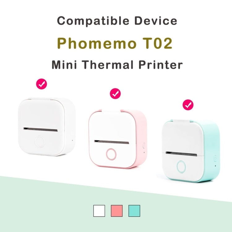 For Phomemo T02 3rolls Bluetooth Printer Thermal Paper Label Paper 50mmx3.5m 20 Years Black on Green/Purple/Orange Sticker - Printer Accessories by Phomemo | Online Shopping UK | buy2fix