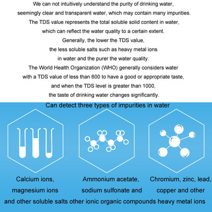 TDS Water Quality Test Pen High-Precision Drinking Tap Water Detector - Air & Water Quality Tester by buy2fix | Online Shopping UK | buy2fix