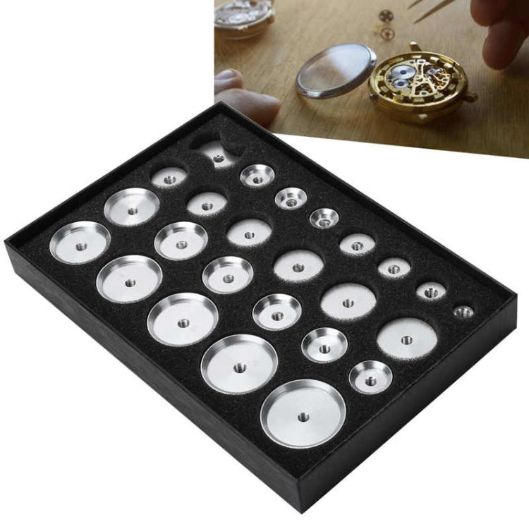 25pcs/set Aluminum Watch Back Case Closer Press Dies Watch Repair Tool - Watch Repair Tools by buy2fix | Online Shopping UK | buy2fix