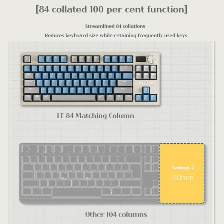 LANGTU LT84 Mechanical Luminous Keyboard, Style: Wireless Tri-Mode RGB Sea-Air Axis Pro ( Whiteout ) - Wireless Keyboard by LANGTU | Online Shopping UK | buy2fix