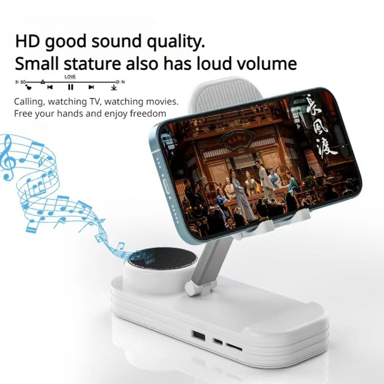 2-in-1 Desktop Bluetooth Speaker Stand Mobile Phone Tablet Holder(Black) - Desktop Holder by buy2fix | Online Shopping UK | buy2fix