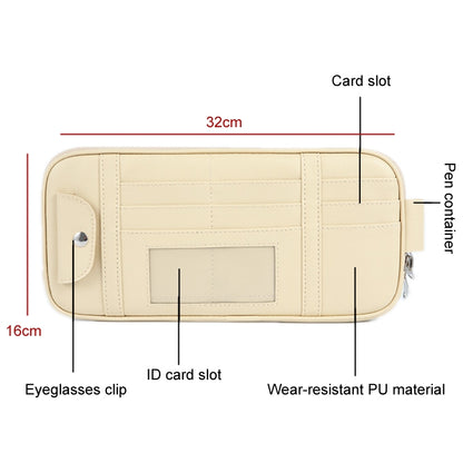 Car Driver License Storage Bag Sun Visor Sunglasses Card Holder, Color: Beige - Sunglasses & Glasses Clips by buy2fix | Online Shopping UK | buy2fix