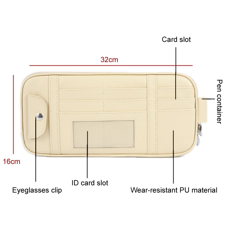 Car Driver License Storage Bag Sun Visor Sunglasses Card Holder, Color: Gray - Sunglasses & Glasses Clips by buy2fix | Online Shopping UK | buy2fix