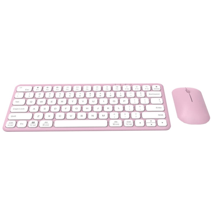 B087 2.4G Portable 78 Keys Dual Mode Wireless Bluetooth Keyboard And Mouse, Style: Keyboard Mouse Set Pink - Wireless Keyboard by buy2fix | Online Shopping UK | buy2fix