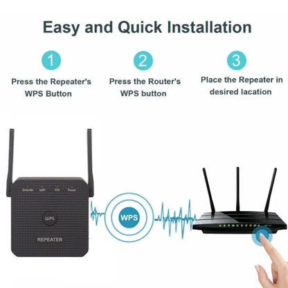 2.4G 300M Wifi Repeater Wifi Extender Wifi Amplifier With 1 LAN Port US Plug - Broadband Amplifiers by buy2fix | Online Shopping UK | buy2fix