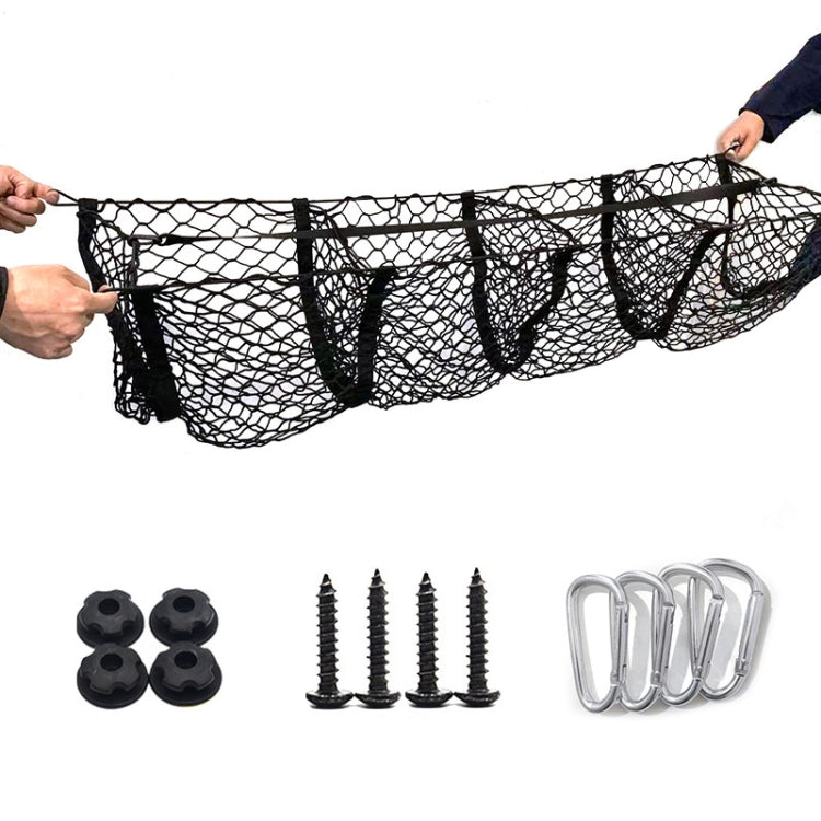 Pickup Truck Three-dimensional Net Bag Off-road Vehicle Trunk Luggage Net Bag, Size: 110x30cm(Four Pocket) - Stowing Tidying by buy2fix | Online Shopping UK | buy2fix