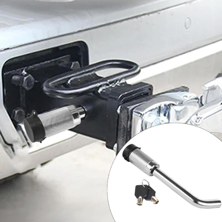 Car Latch Lock Trailer Tow Hook Anti-theft Padlock(Bending Silver) - Towing Bars by buy2fix | Online Shopping UK | buy2fix