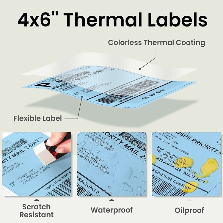 500sheets 4×6 Inch Stickers Thermal Label Paper For Phomemo PM-246S / PM-241BT / D520BT, Style: Roll Paper White - Printer Accessories by buy2fix | Online Shopping UK | buy2fix