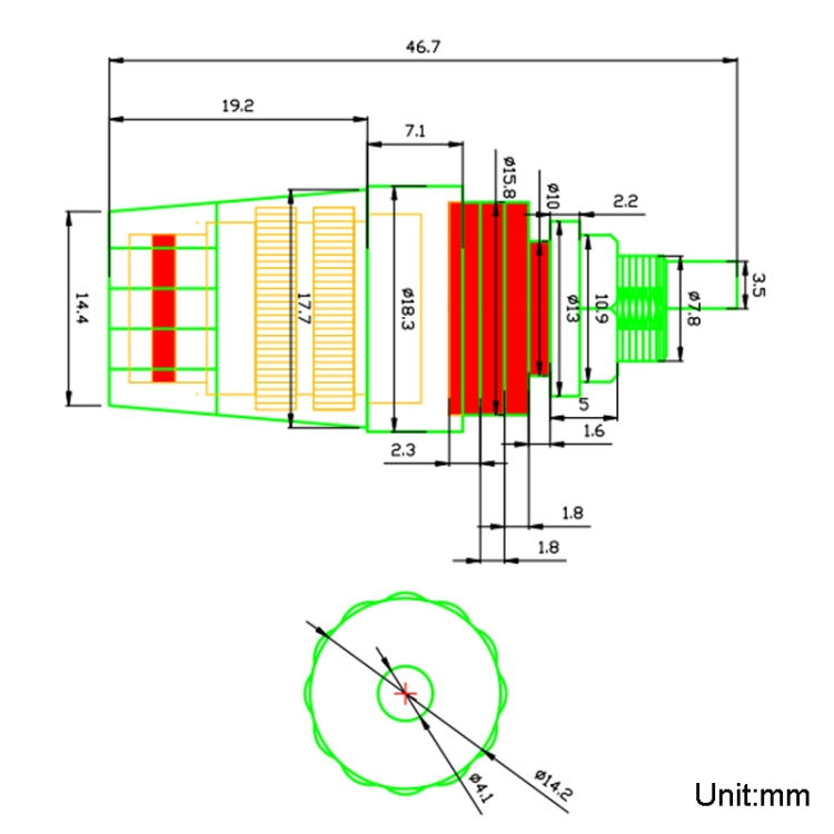 Large Transparent Crystal Terminal Block M8 Amplifier Speaker Connector(Red) - Audio Adapter by buy2fix | Online Shopping UK | buy2fix